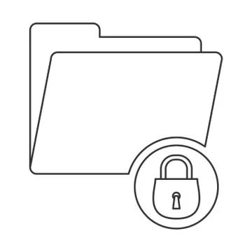 Folder with padlock icon 库存插图