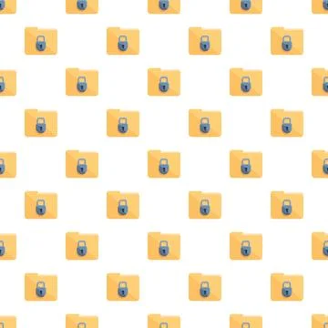 Folder with padlock icon pattern representing data security Stock Illustration