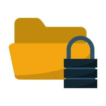Folder with padlock security system 스톡 일러스트