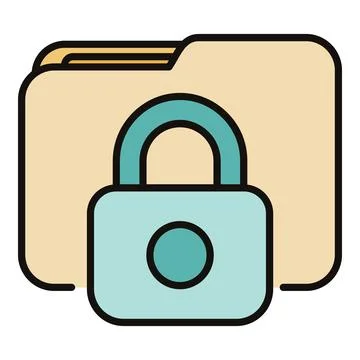 Folder with padlock symbolizing data protection and privacy Stock Illustration