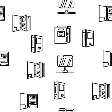 Folder paper business file empty vector seamless pattern イラスト素材