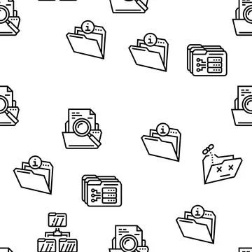 Folder paper business file empty vector seamless pattern Stock Illustration