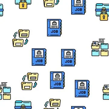 Folder paper business file empty vector seamless pattern イラスト素材