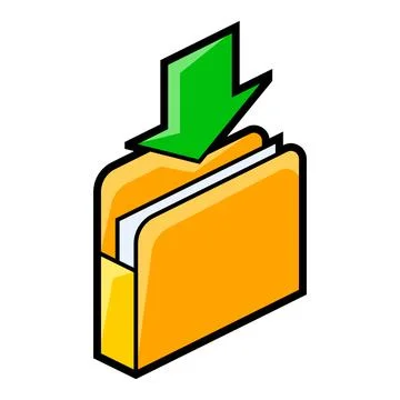 Folder for paper icon in isometry. Uploading information and files. Image for Stock Illustration