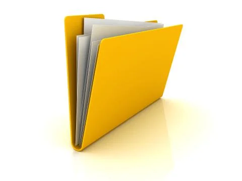 Folder with paper out Stock Illustration