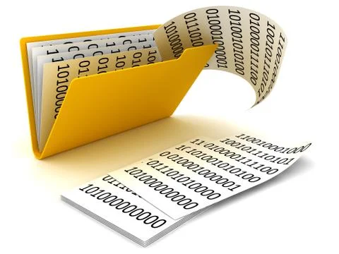 Folder with paper out Stock Illustration