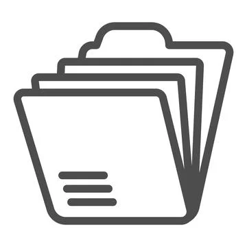 Folder with paper sheets, archival documents line icon, documents concept, files Stock Illustration