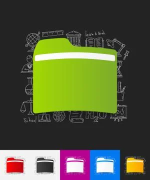 Folder paper sticker with hand drawn elements Stockillustratie