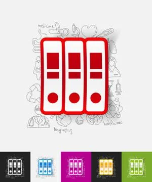 Folder paper sticker with hand drawn elements Stockillustratie