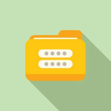Folder password icon flat vector. Data secure Stock Illustration