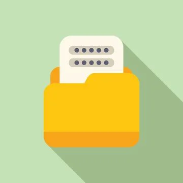 Folder password icon flat vector. Id process Stock Illustration