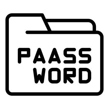 Folder password icon outline vector. Code step Illustrazione stock