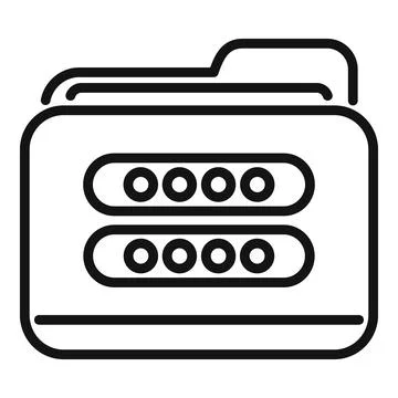 Folder password icon outline vector. Data secure Stock Illustration