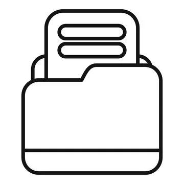 Folder password icon outline vector. Id process Stock Illustration
