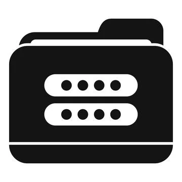 Folder password icon simple vector. Data secure Illustrazione stock
