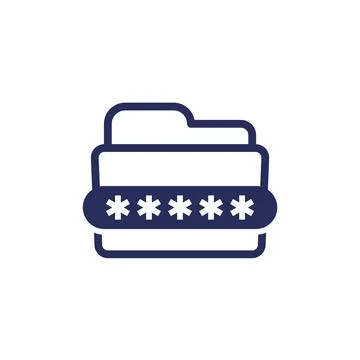 Folder with a password icon, vector Stock Illustration