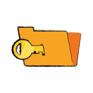 Folder password key empty Stock Illustration
