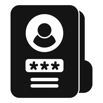 Folder password recovery icon simple vector. Page log Stock Illustration