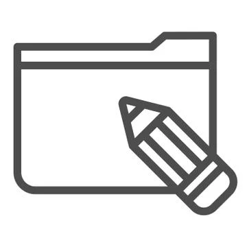 Folder with pencil line icon. Folder with sketches vector illustration isolated Stock Illustration