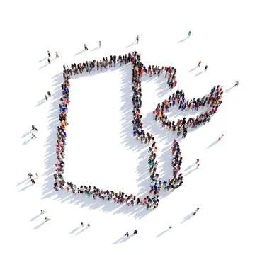 Folder people 3D rendering Stock Illustration