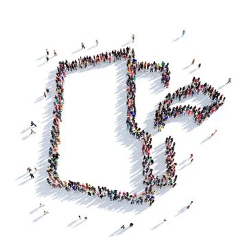 Folder people 3D rendering 스톡 일러스트