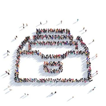 Folder people 3D rendering Stock Illustration