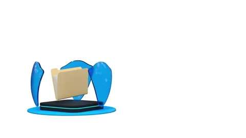 A folder of personal data protected by three rotating shields 스톡 동영상 333301772