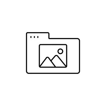 Folder picture icon. Simple line, outline vector of icons for ui and ux, website Illustrazione stock