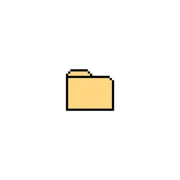Folder pixel art vector icon, pixeled retro 8 bit computer graphic style, file Illustrazione stock