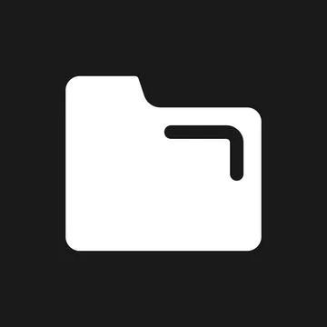 Folder pixel dark mode glyph ui icon Stock Illustration