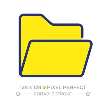 Folder pixel perfect line color icon Stock Illustration