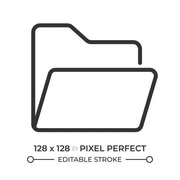 Folder pixel perfect line icon Stockillustratie