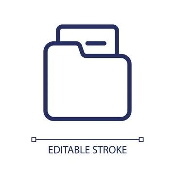 Folder pixel perfect linear ui icon Stock Illustration