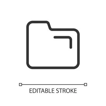 Folder pixel perfect linear ui icon Stock Illustration
