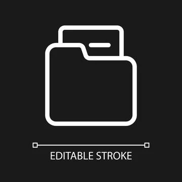 Folder pixel perfect white linear ui icon for dark theme Illustrazione stock