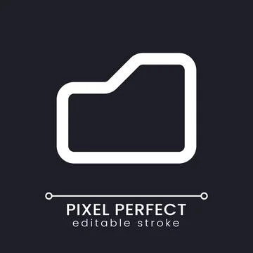 Folder pixel perfect white linear ui icon for dark theme Stock Illustration