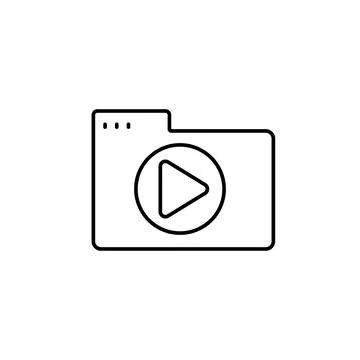 Folder play arrow icon. Simple line, outline vector of icons for ui and ux Stock Illustration