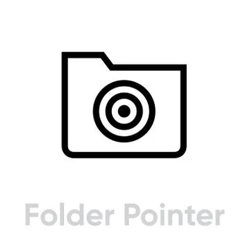 Folder Pointer Targets icon. Editable line vector. イラスト素材