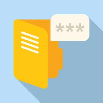 Folder privacy icon flat vector. Data protect Illustrazione stock
