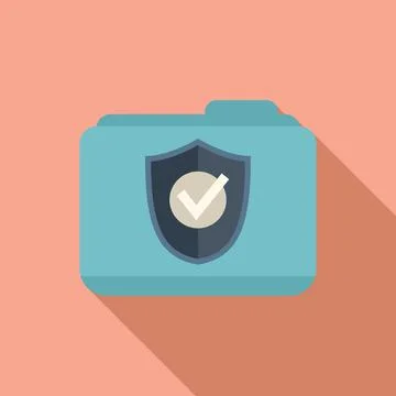 Folder privacy icon flat vector. Data security Illustrazione stock
