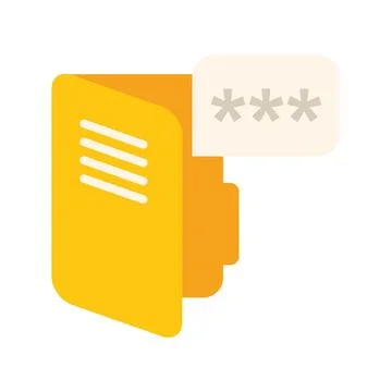 Folder privacy icon flat vector. Data protect Stock Illustration