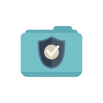 Folder privacy icon flat vector. Data security Illustrazione stock