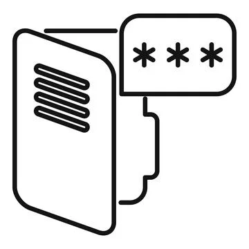 Folder privacy icon outline vector. Data protect Stock Illustration