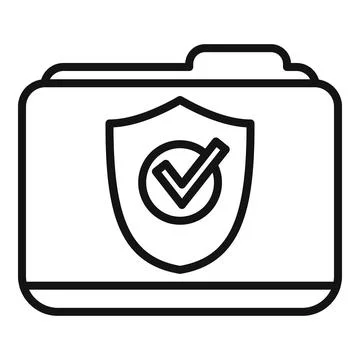 Folder privacy icon outline vector. Data security Stock Illustration