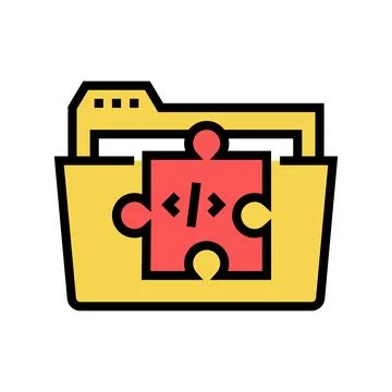 Folder with program code files color icon vector illustration Stock Illustration