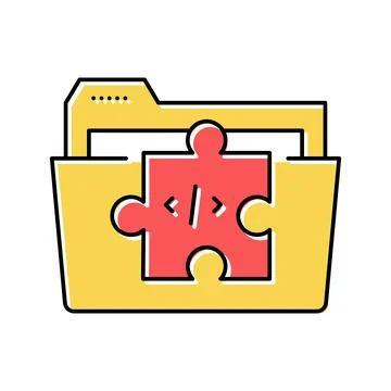 Folder with program code files color icon vector illustration Stock Illustration