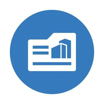 Folder, project, specification icon. Blue vector design. Stock Illustration