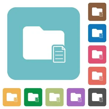 Folder properties square flat icons Stock Illustration