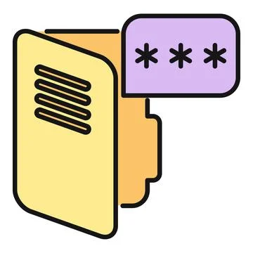 Folder protecting digital data with password for security 스톡 일러스트