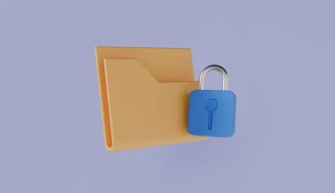 Folder protection data security concept, documents encryption in subfolder Stock Illustration